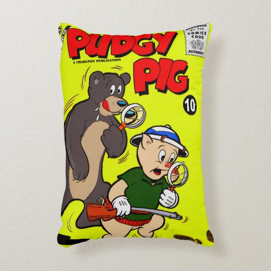 Classic PUDGY PIG Comic Pillow アクセントクッション (正面(垂直))