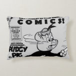Classic PUDGY PIG (P.S.A.) Pillow アクセントクッション<br><div class="desc">- Classic 1950's PUDGY PIG: Public Service Announcement AD with Funnies Comic Strip Lite Grey Pillow.</div>