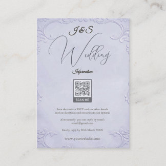 Classic Purple Floral Wedding Enclosure Card エンクロージャーカード