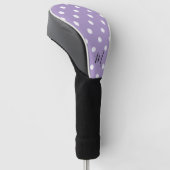Classic Purple Pattern Monogram Polka Dots ゴルフヘッドカバー (アングル)