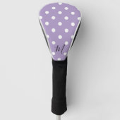 Classic Purple Pattern Monogram Polka Dots ゴルフヘッドカバー (正面)