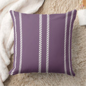 Classic Purple Plum with Stripes Throw Pillow クッション (ブランケット)