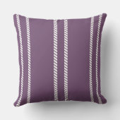 Classic Purple Plum with Stripes Throw Pillow クッション (裏面)