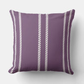 Classic Purple Plum with Stripes Throw Pillow クッション (正面)