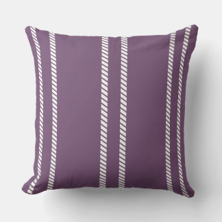 Classic Purple Plum with Stripes Throw Pillow クッション