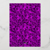 Classic Purple Roses 18th Birthday Debut Rose Gold 箔招待状 (裏面)