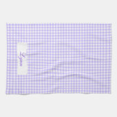 Classic Purple & White Gingham | Personalized Name キッチンタオル (横)