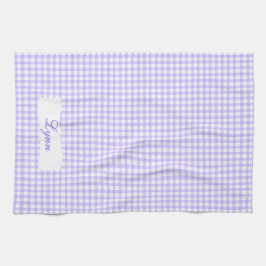Classic Purple & White Gingham | Personalized Name キッチンタオル