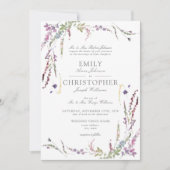 Classic Purple Wildflower Wedding Invitation 招待状 (正面)