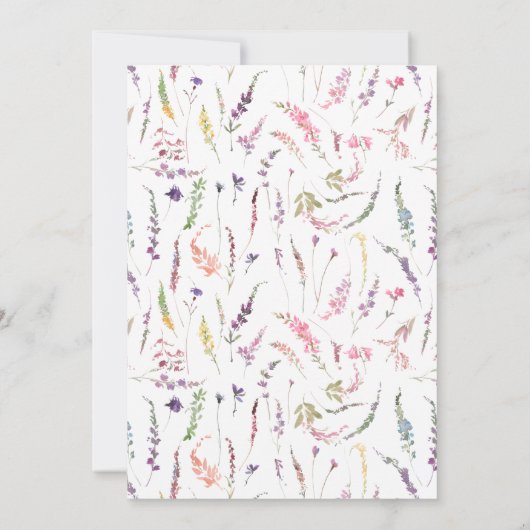 Classic Purple Wildflower Wedding Invitation 招待状 (裏面)