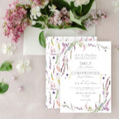 Classic Purple Wildflower Wedding Invitation 招待状