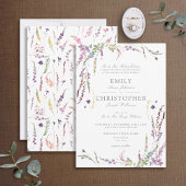 Classic Purple Wildflower Wedding Invitation 招待状