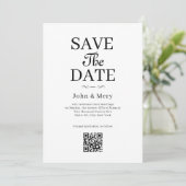 Classic QR Code Photo Wedding Save The Date 招待状 (スタンド正面)