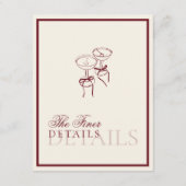 Classic QR Code Wedding Details Deep Red Old Money エンクロージャーカード (裏面)