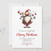 Classic Quirky Santa Red Green Christmas Greeting シーズンカード (正面)