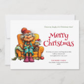 Classic Quirky Woman Cartoon Christmas Humor Cards シーズンカード (正面)