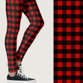 Classic red and black buffalo plaid patterned レギンス