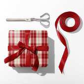 Classic Red and Cream Plaid Wrapping Paper ラッピングペーパー