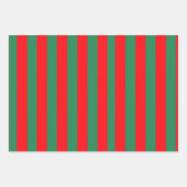 Classic Red and Green Christmas Stripes ラッピングペーパーシート (正面3)