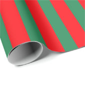 Classic Red and Green Christmas Stripes ラッピングペーパー (ロールコーナー)