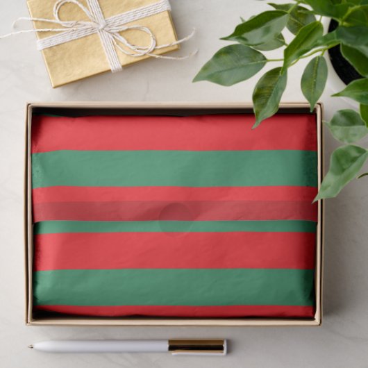 Classic Red and Green Christmas Stripes 薄葉紙 (ギフト)