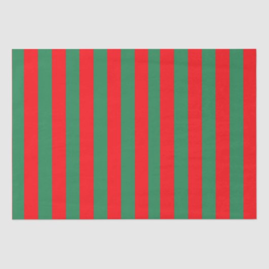 Classic Red and Green Christmas Stripes 薄葉紙 (正面)