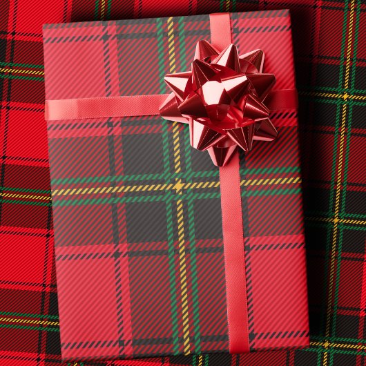 Classic Red and Green Christmas Tartan Plaid ラッピングペーパー