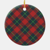 Classic Red and Green Plaid Family Photo Holiday セラミックオーナメント (裏面)