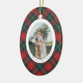 Classic Red and Green Plaid Family Photo Holiday セラミックオーナメント (左)