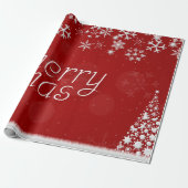 Classic Red and White Festive Merry Christmas Wrap ラッピングペーパー (アンロールド)