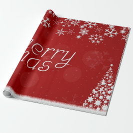 Classic Red and White Festive Merry Christmas Wrap ラッピングペーパー