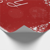 Classic Red and White Festive Merry Christmas Wrap ラッピングペーパー (角)