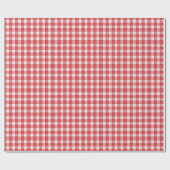 Classic Red and White Gingham Check Picnic ラッピングペーパー (フラット)