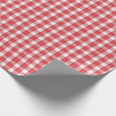 Classic Red and White Gingham Check Picnic ラッピングペーパー (角)