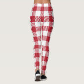 Classic Red and White Gingham Checkered Pattern レギンス (裏面)