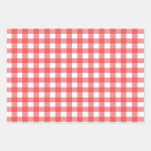 Classic Red and White Gingham Gift ラッピングペーパーシート (正面3)