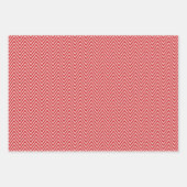 Classic Red and White Houndstooth Pattern ラッピングペーパーシート (正面3)