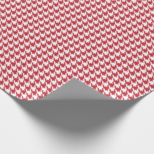 Classic Red and White Houndstooth Pattern  ラッピングペーパー (角)