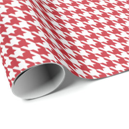 Classic Red and White Houndstooth Pattern  ラッピングペーパー