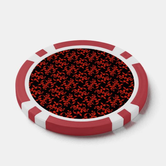 Classic Red Black Pattern ポーカーチップ (シングル)