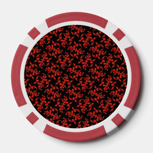 Classic Red Black Pattern ポーカーチップ (裏面)