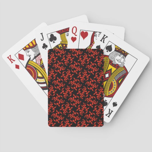 Classic Red Black Pattern Playing Cards  トランプ (裏面)