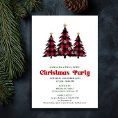 Classic Red Black Plaid Holiday Party Printable 招待状