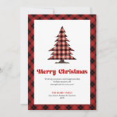 Classic Red Black Tartan Christmas Greeting シーズンカード (正面)