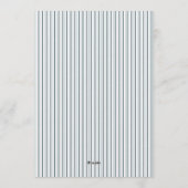 Classic Red Blue Stripes & Bow Frame Christmas  招待状 (裏面)