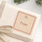 Classic red border rustic Kraft look print to from スクエアシール