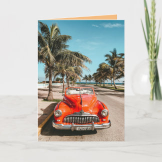 CLASSIC RED CAR BIRTHDAY Greeting Card カード