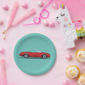 Classic Red Car Birthday Party ペーパープレート (パーティー)