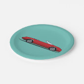 Classic Red Car Birthday Party ペーパープレート (アングル)