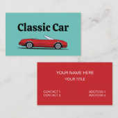Classic Red Car Mechanic Automobile 名刺 (正面/裏面)